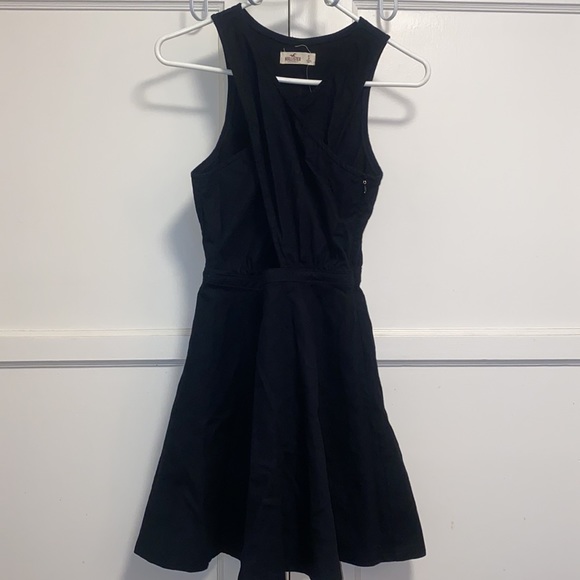 Hollister Small Black Canvas Halter Top Midi Dress - Picture 1 of 9